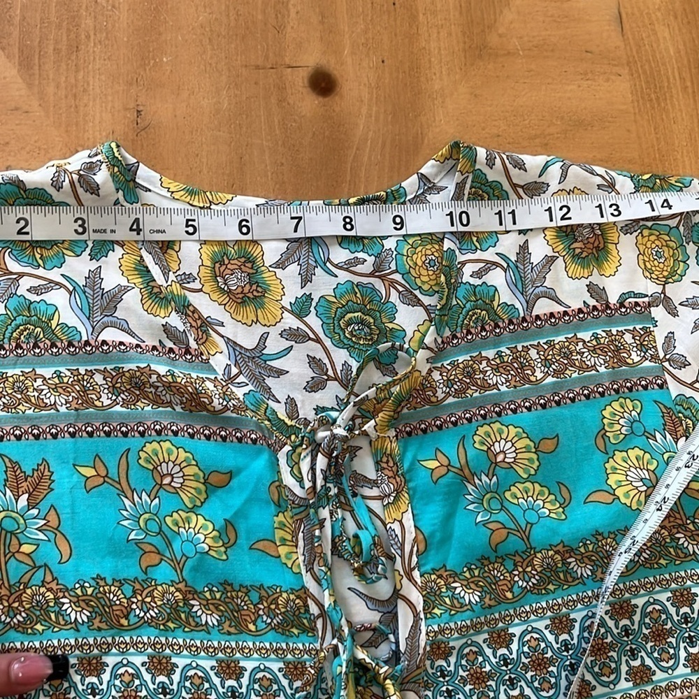 R Vivimos Boho Floral Sleeves Cottagecore Bohemian Dress (130) - Picture 6 of 9